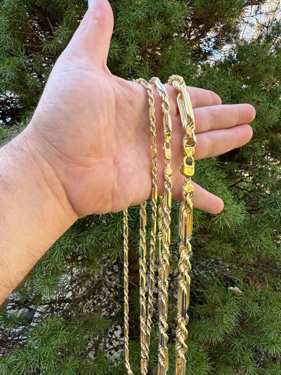 Milano Figarope Chain Necklace Or Bracelet - 14k Gold Vermeil 925 Sterling Silver - 7"-30" - 4mm-10mm