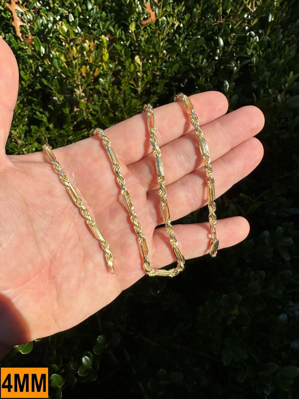 Milano Figarope Chain Necklace Or Bracelet - 14k Gold Vermeil 925 Sterling Silver - 7"-30" - 4mm-10mm