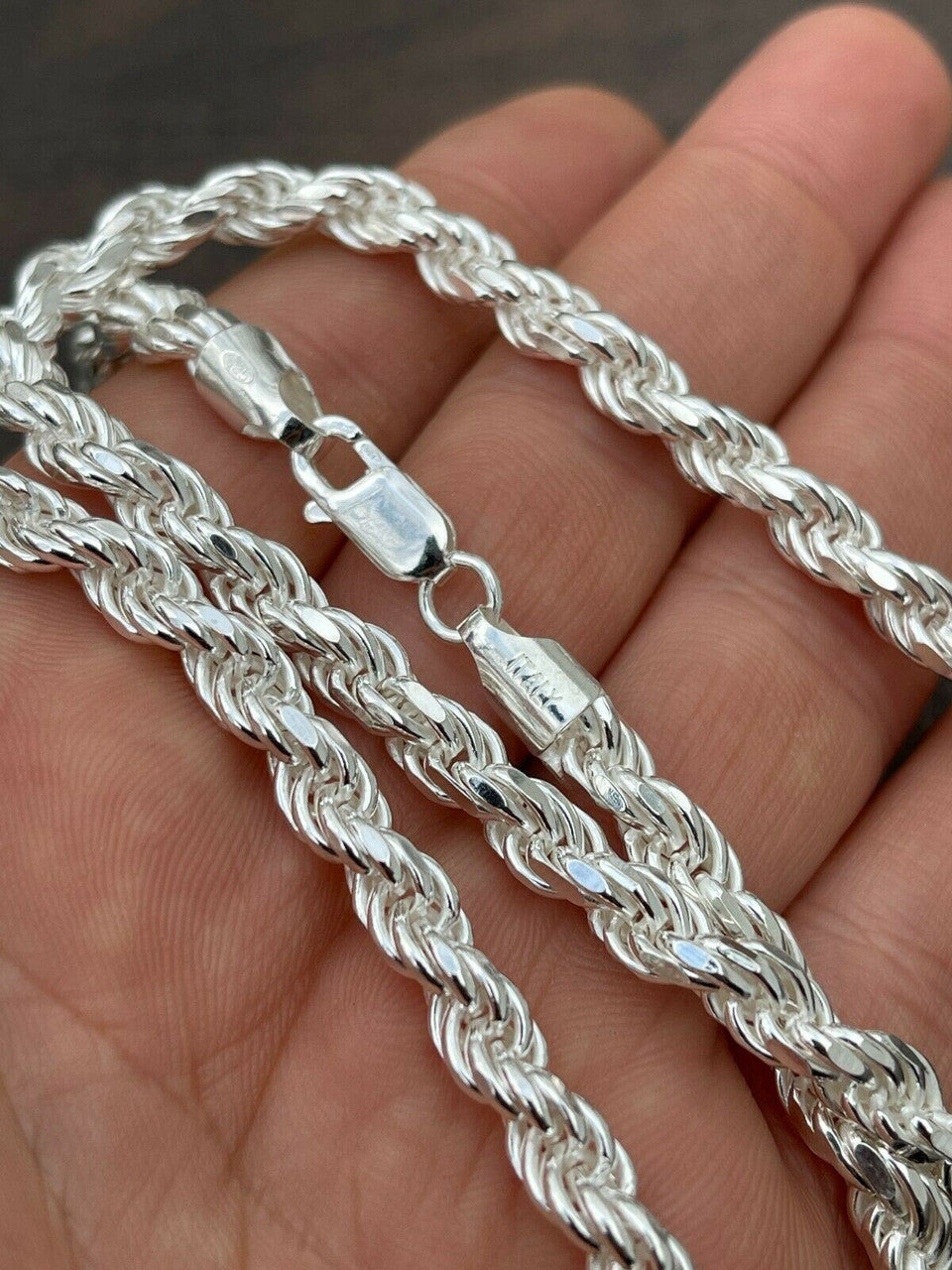 #1 Bestseller Rope Chain Necklace - 925 Sterling Silver - 18"-30" - 6mm