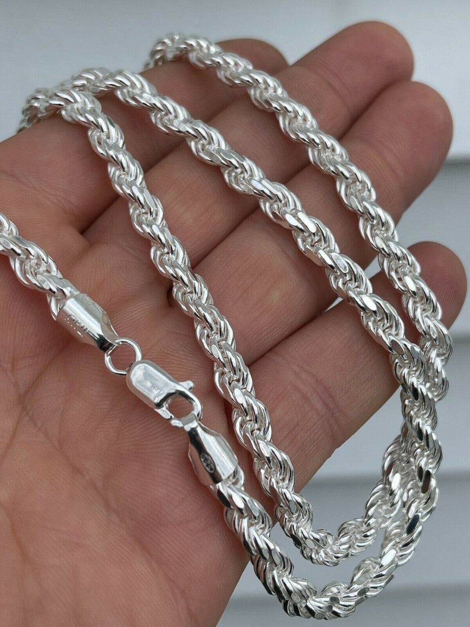 #1 Bestseller Rope Chain Necklace - 925 Sterling Silver - 18"-30" - 6mm