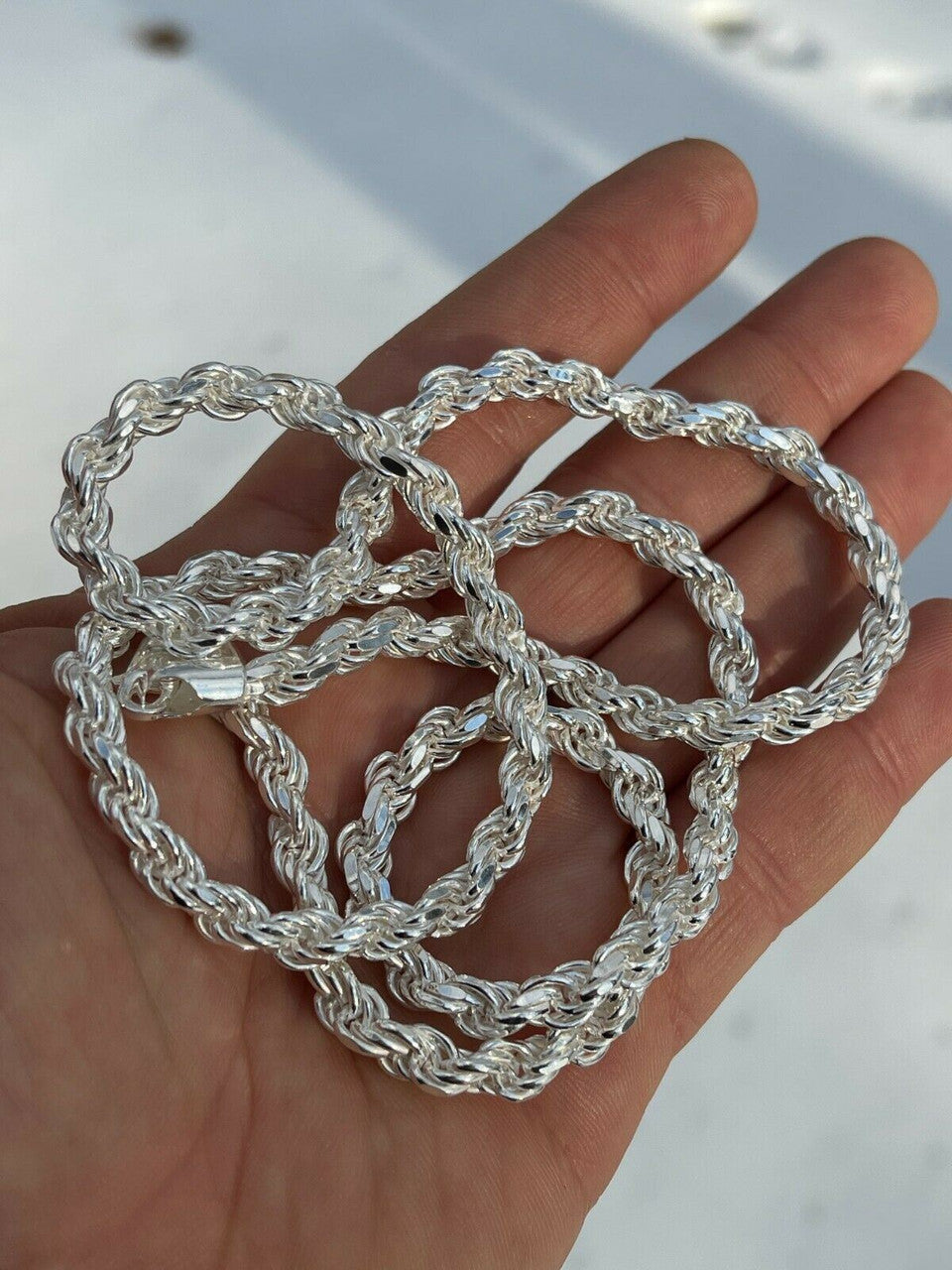 #1 Bestseller Rope Chain Necklace - 925 Sterling Silver - 18"-30" - 6mm