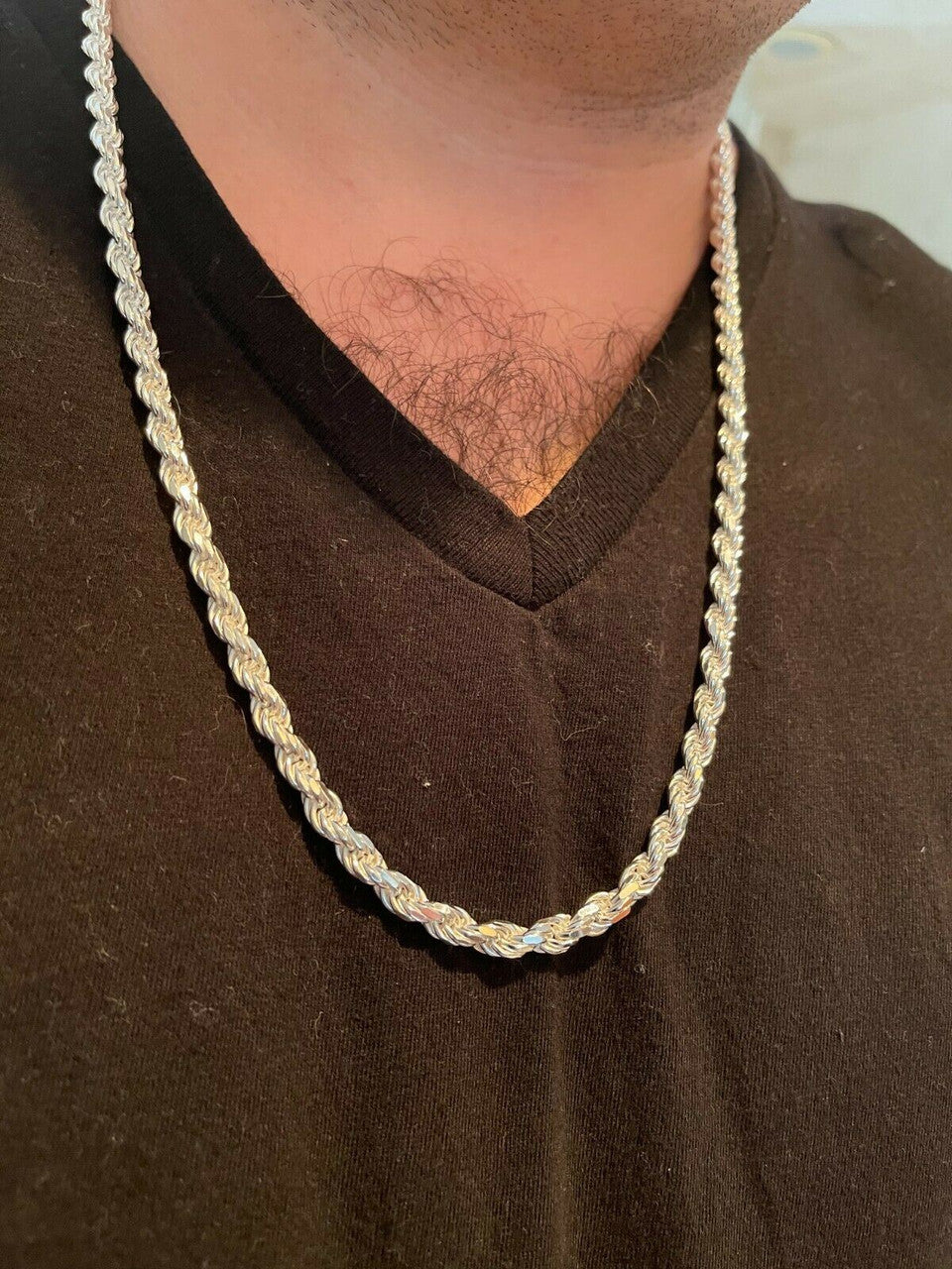 #1 Bestseller Rope Chain Necklace - 925 Sterling Silver - 18"-30" - 6mm