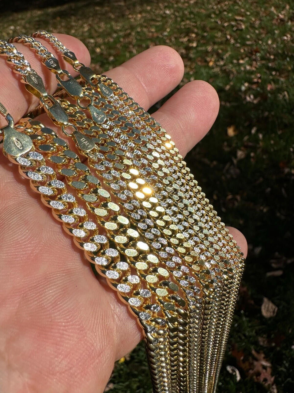 Diamond Cut Miami Cuban Link Chain Necklace Or Bracelet - 14k Gold Vermeil 925 Sterling Silver - 7"-30" - 3mm-7mm