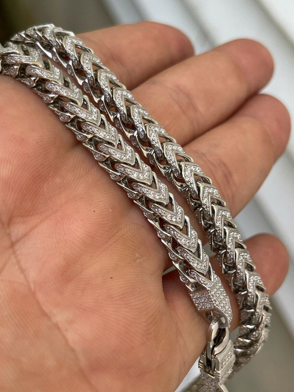 MOISSANITE Franco Chain Iced Out - 925 Silver - 6mm - 16-30"