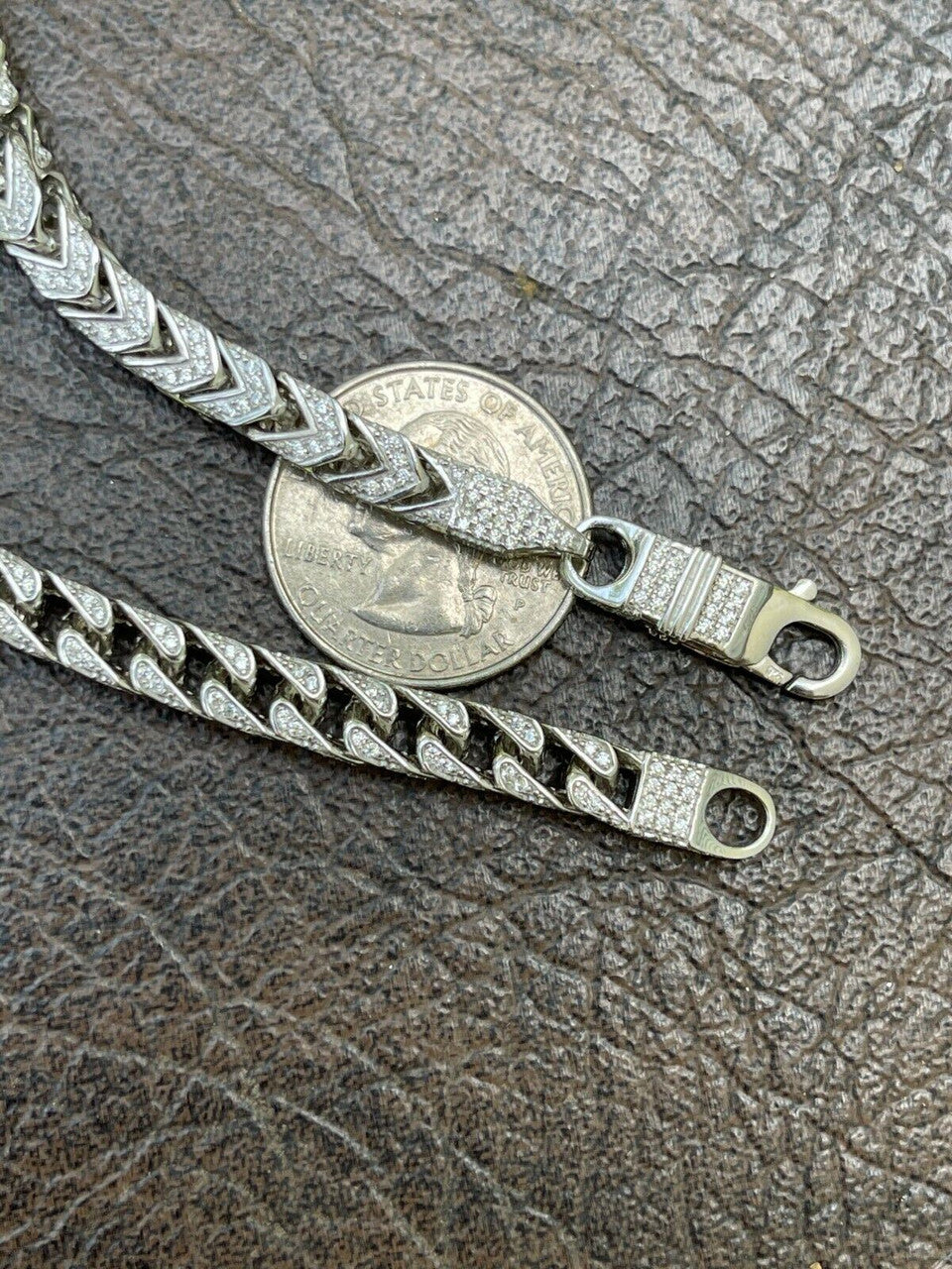 MOISSANITE Franco Chain Iced Out - 925 Silver - 6mm - 16-30"