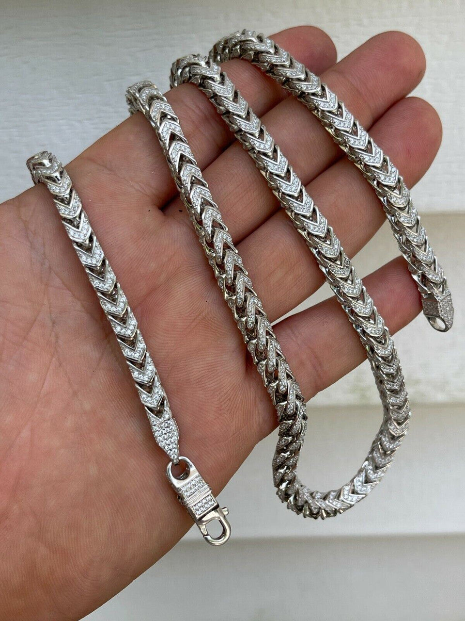 MOISSANITE Franco Chain Iced Out - 925 Silver - 6mm - 16-30"