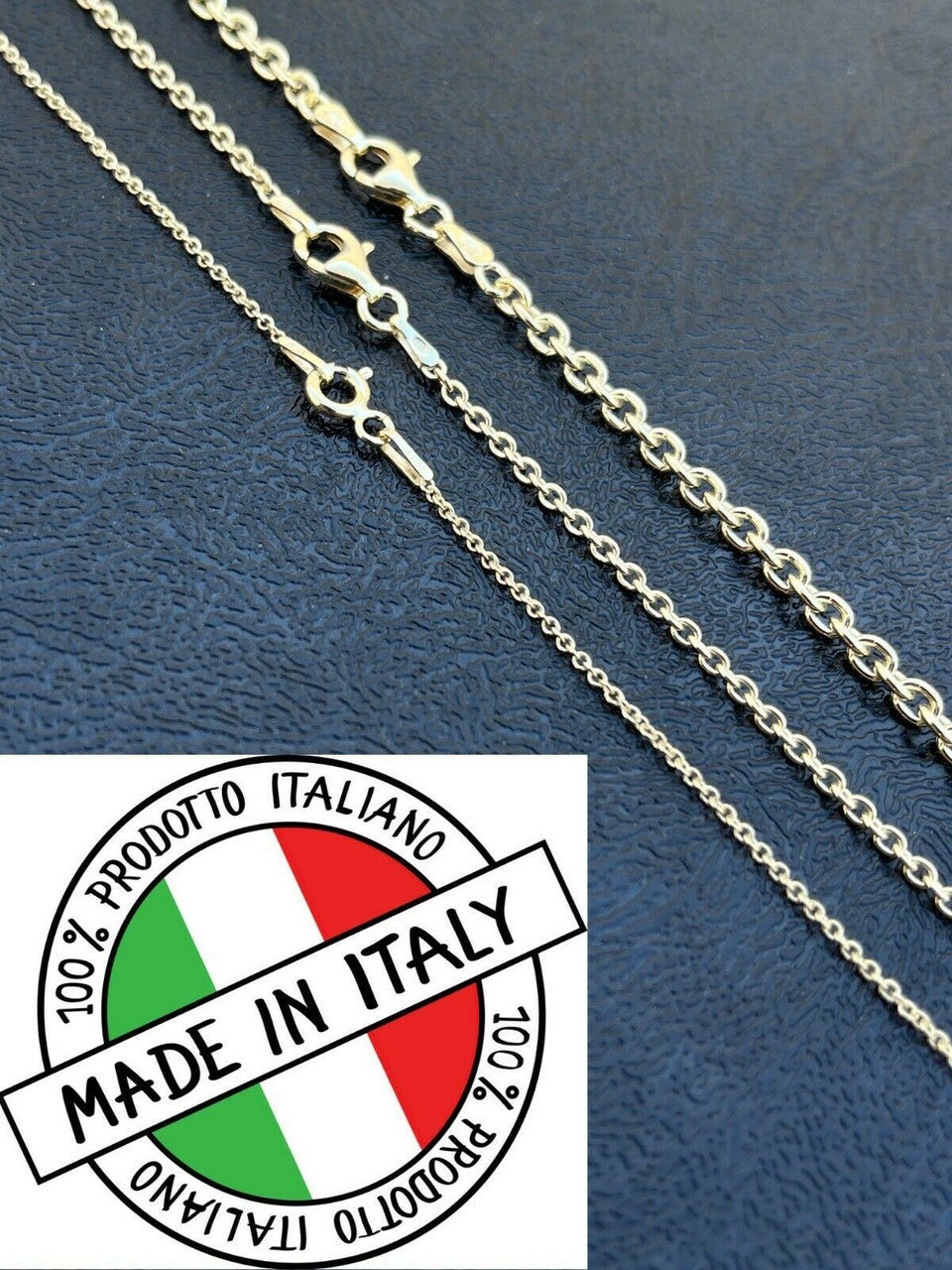 Cable Chain Necklace - 14k Gold Vermeil 925 Sterling Silver - 14"-30" - 1mm-3mm