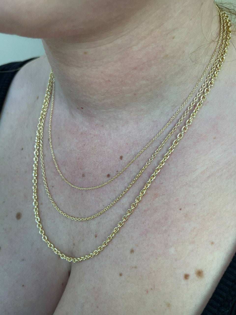 Cable Chain Necklace - 14k Gold Vermeil 925 Sterling Silver - 14"-30" - 1mm-3mm