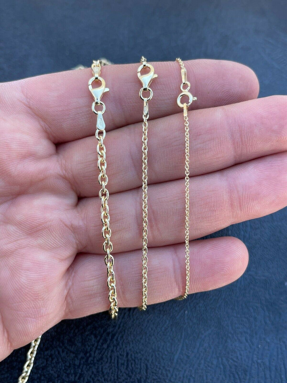 Cable Chain Necklace - 14k Gold Vermeil 925 Sterling Silver - 14"-30" - 1mm-3mm
