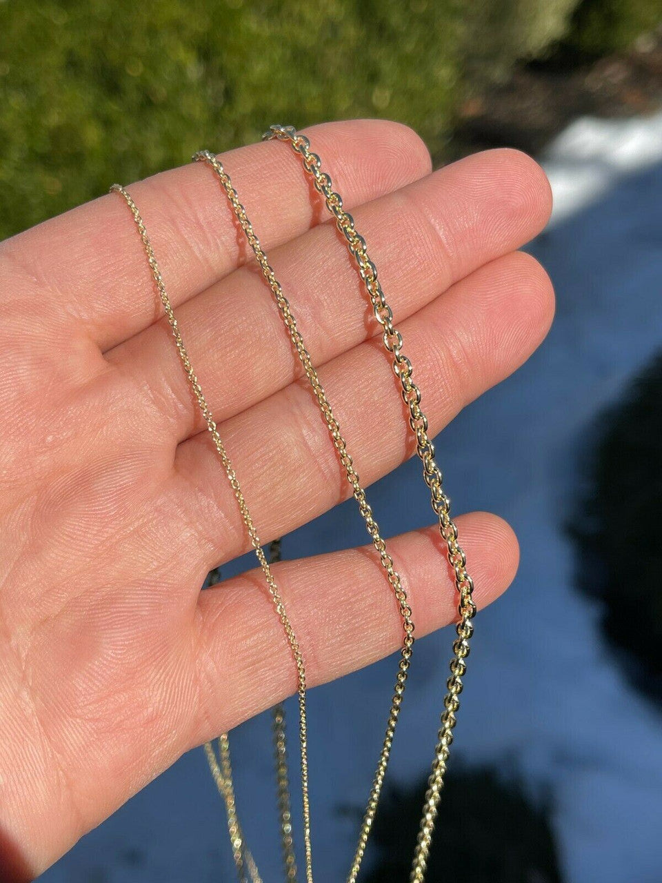 Cable Chain Necklace - 14k Gold Vermeil 925 Sterling Silver - 14"-30" - 1mm-3mm