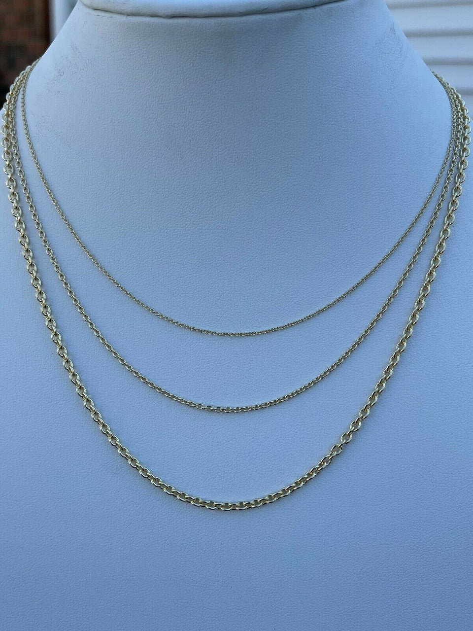 Cable Chain Necklace - 14k Gold Vermeil 925 Sterling Silver - 14"-30" - 1mm-3mm