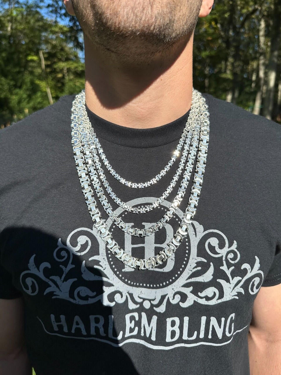 Flat Byzantine Link Chain Necklace Or Bracelet - 925 Sterling Silver - 7"-30" - 5mm-10mm