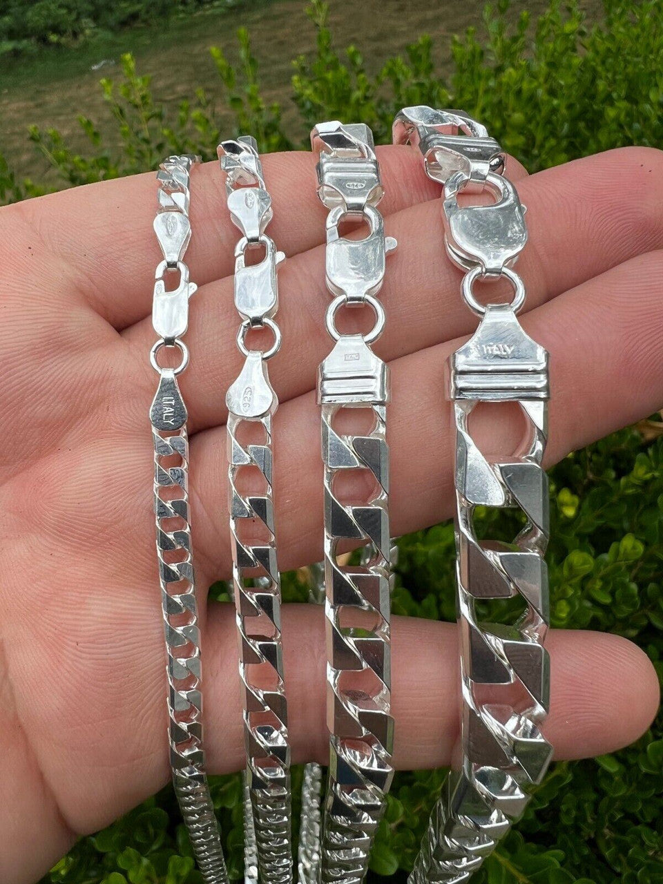 Modern Square Curb Link Chain Necklace Or Bracelet - 925 Sterling Silver - 7"-30" - 4mm-10mm