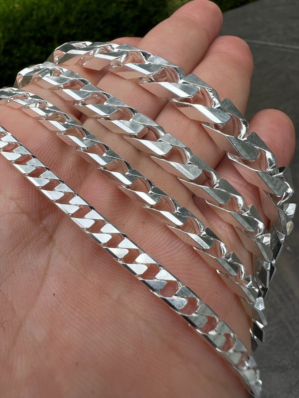 Modern Square Curb Link Chain Necklace Or Bracelet - 925 Sterling Silver - 7"-30" - 4mm-10mm