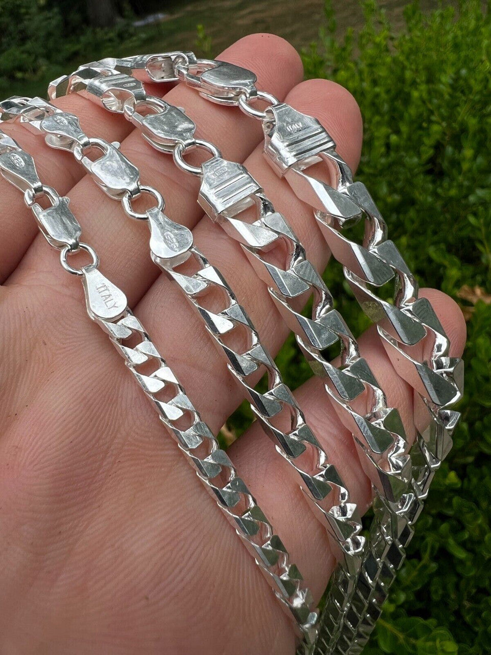 Modern Square Curb Link Chain Necklace Or Bracelet - 925 Sterling Silver - 7"-30" - 4mm-10mm