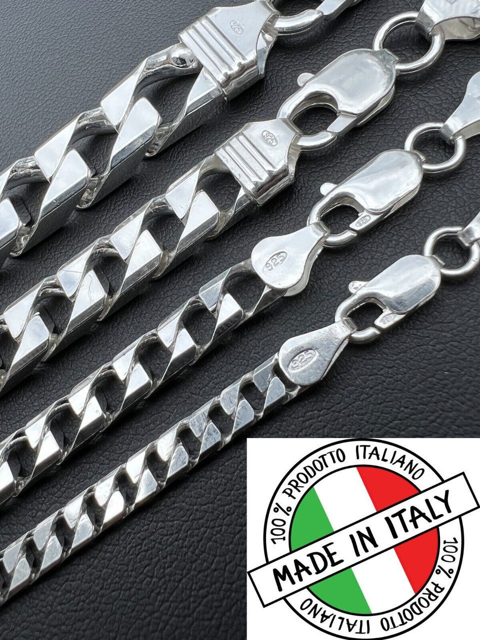 Modern Square Curb Link Chain Necklace Or Bracelet - 925 Sterling Silver - 7"-30" - 4mm-10mm