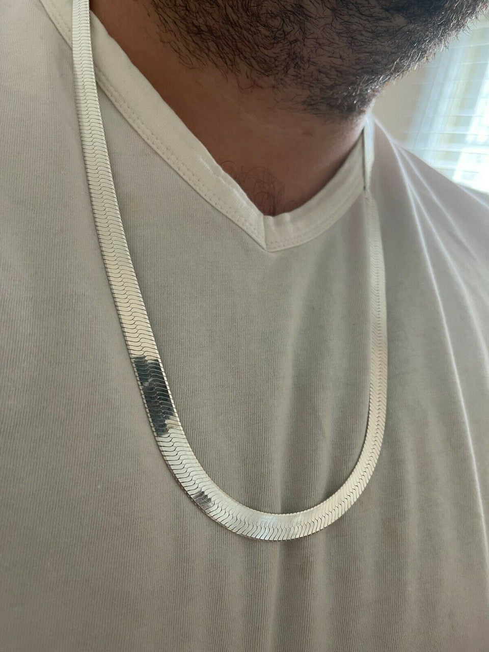 Herringbone Chain Necklace - 925 Sterling Silver - 14"-28" - 3mm-9mm