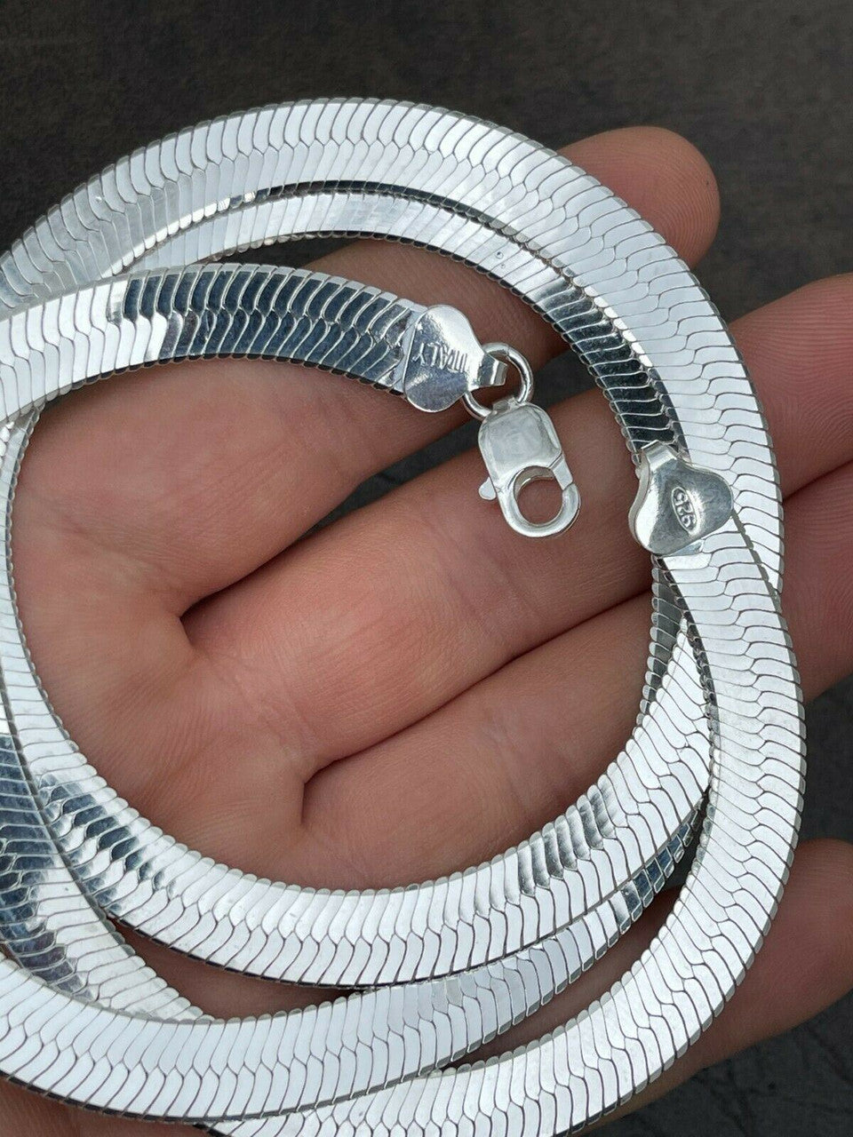 Herringbone Chain Necklace - 925 Sterling Silver - 14"-28" - 3mm-9mm