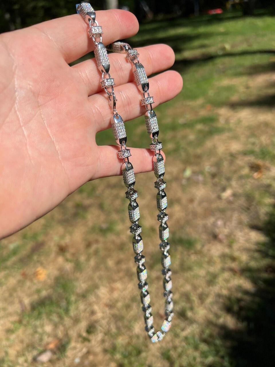 MOISSANITE Bullet Chain Necklace Iced Out - 925 Silver - 5mm - 16"-30"