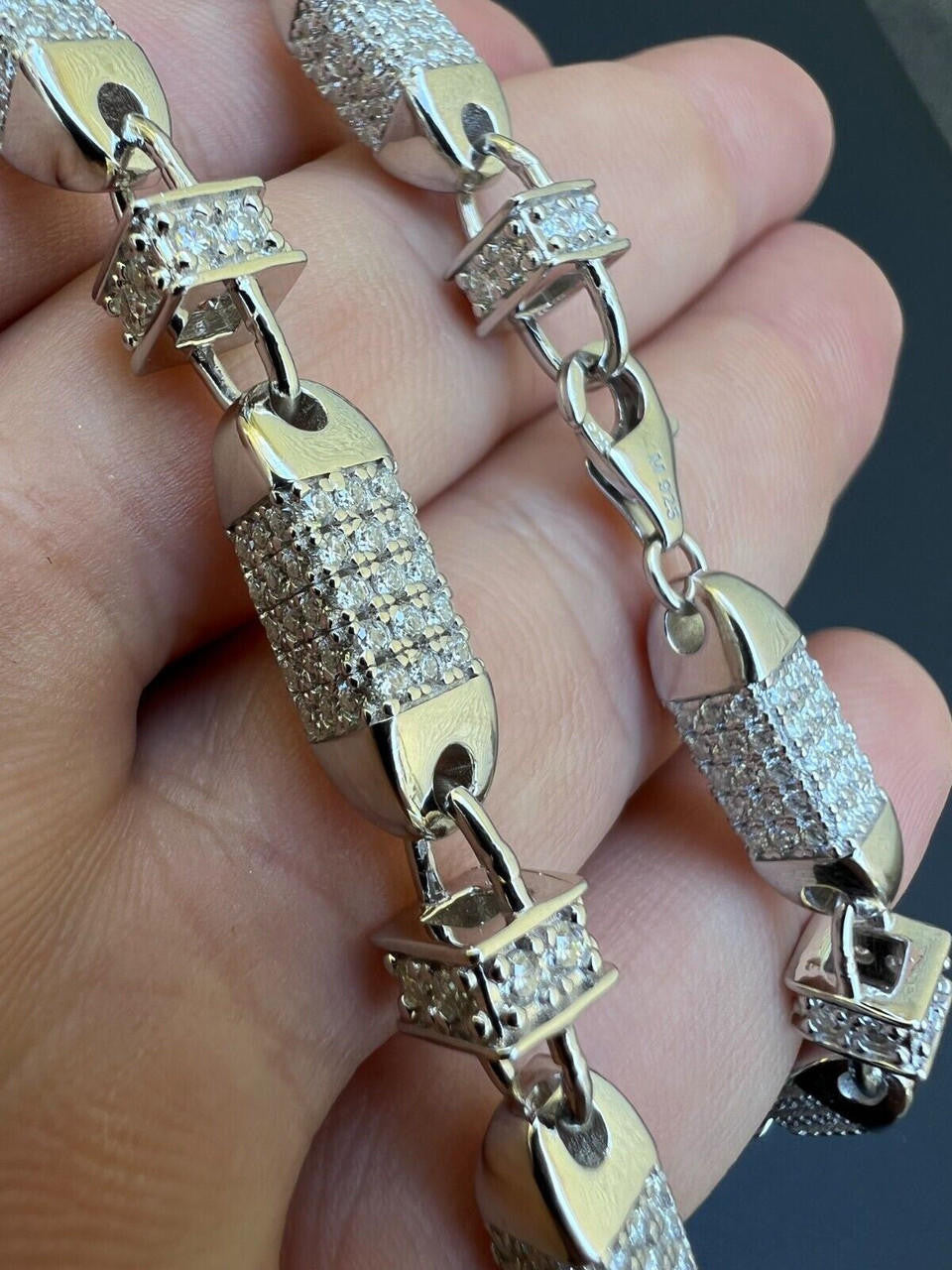 MOISSANITE Bullet Chain Necklace Iced Out - 925 Silver - 5mm - 16"-30"