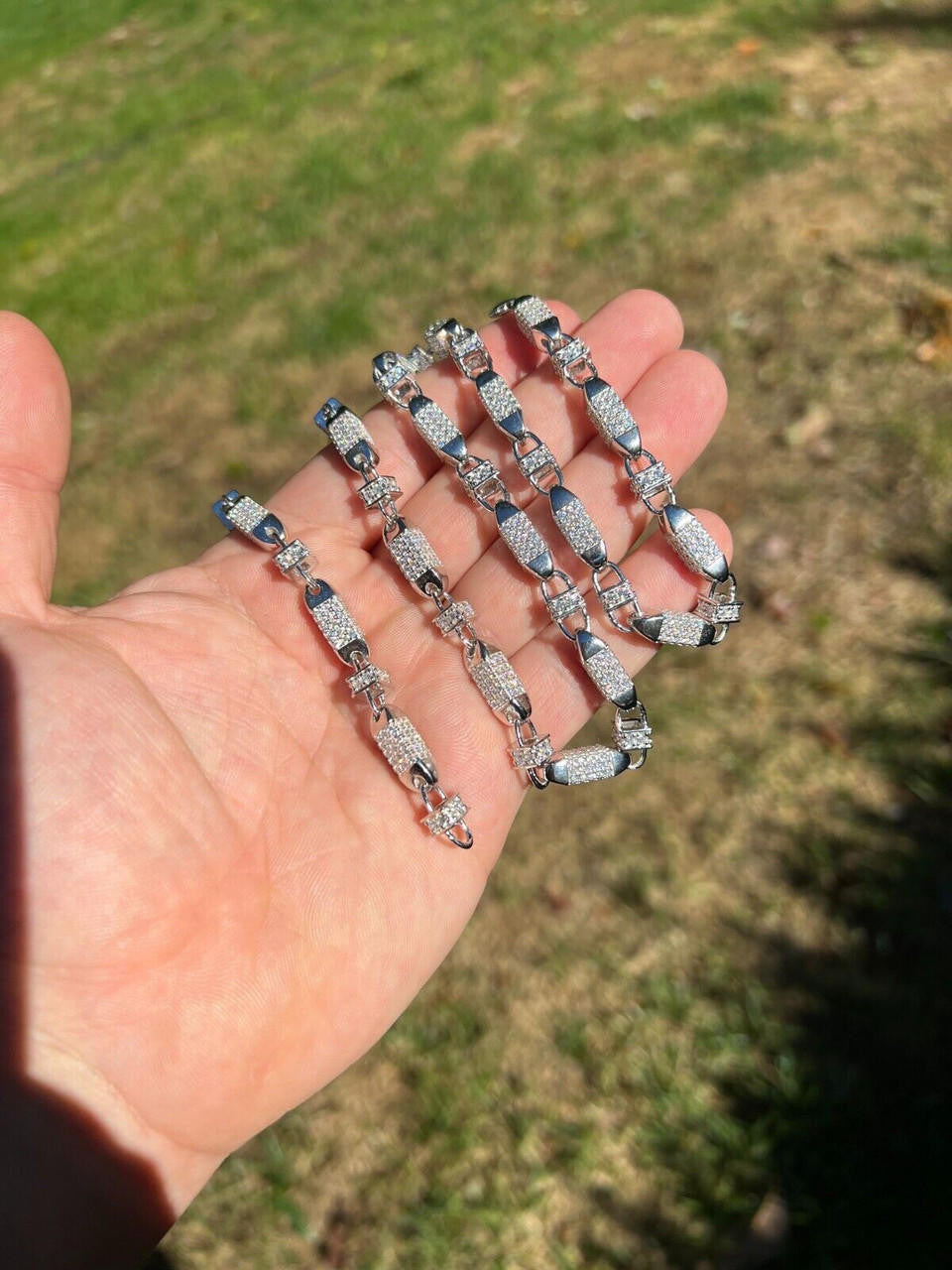 MOISSANITE Bullet Chain Necklace Iced Out - 925 Silver - 5mm - 16"-30"