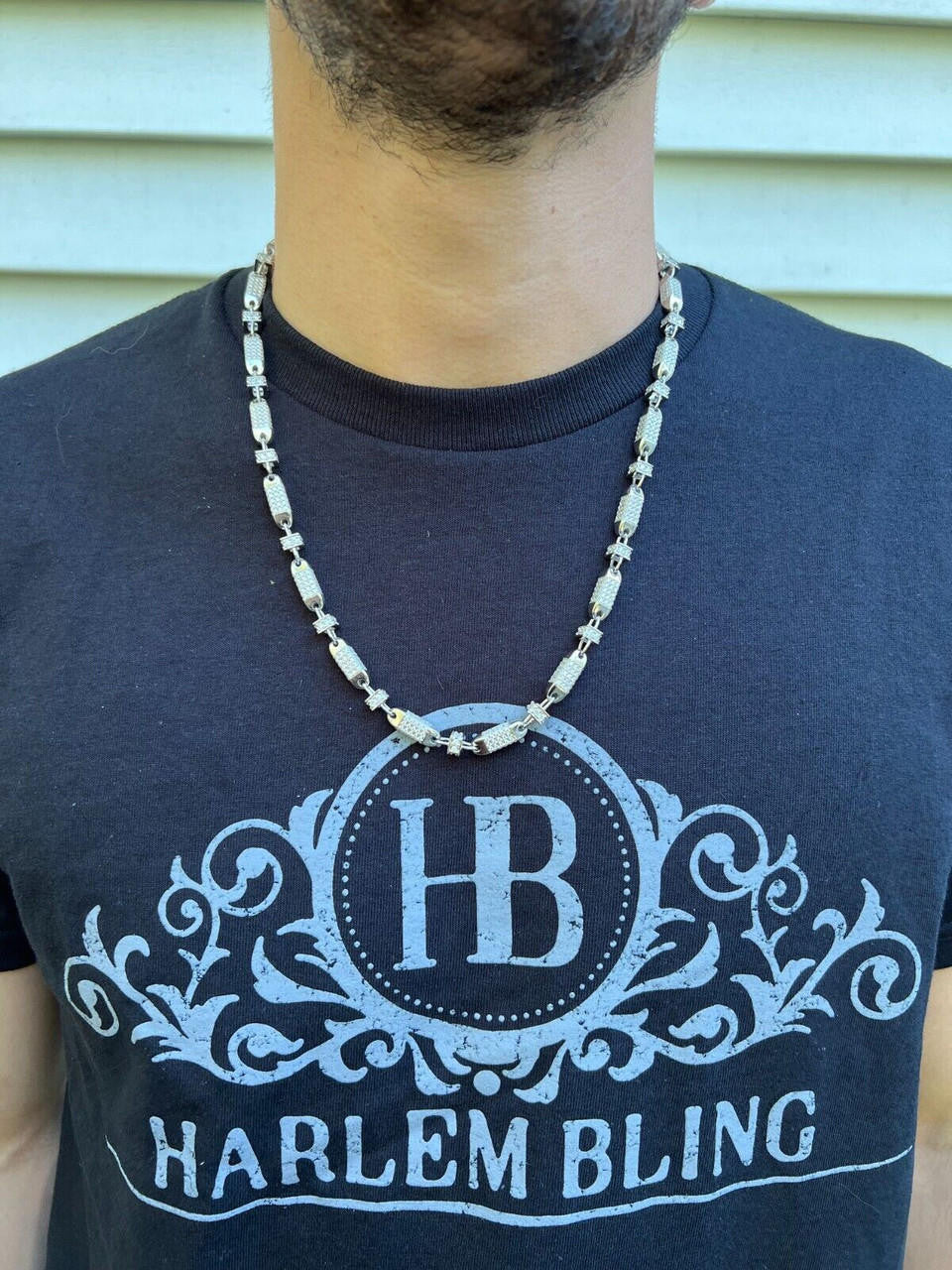 MOISSANITE Bullet Chain Necklace Iced Out - 925 Silver - 5mm - 16"-30"