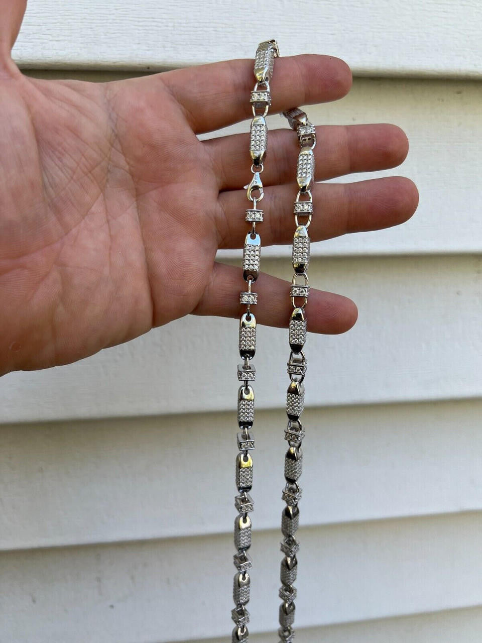MOISSANITE Bullet Chain Necklace Iced Out - 925 Silver - 5mm - 16"-30"