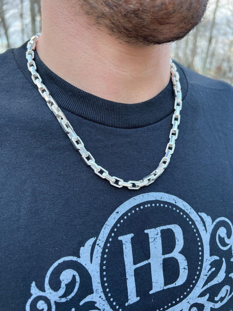 Hermes Rolo Chain Necklace Or Bracelet - 925 Sterling Silver - 7"-24" - 7mm