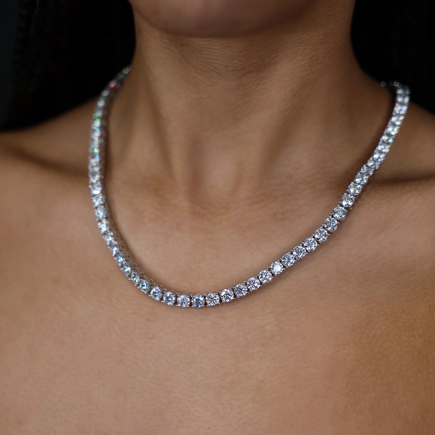 6mm Tennis Necklace (Silver)