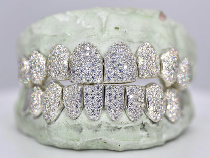 10 on 10 Capped VVS Moisannite Diamond Grillz