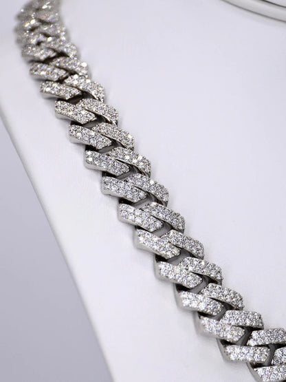 2 Row VVS Moissanite Daimond 14MM 22INCH Cuban