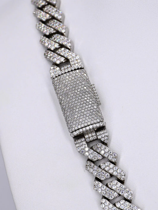 2 Row VVS Moissanite Daimond 14MM 22INCH Cuban