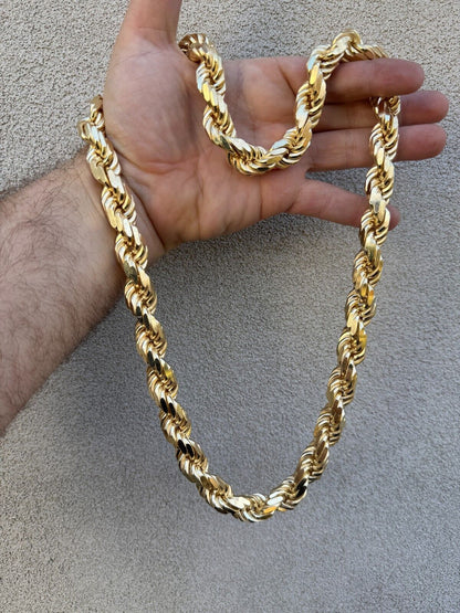 Half Kilo Rope Chain Necklace - 14k Gold Vermeil 925 Sterling Silver - 18"-30" - 14.5mm