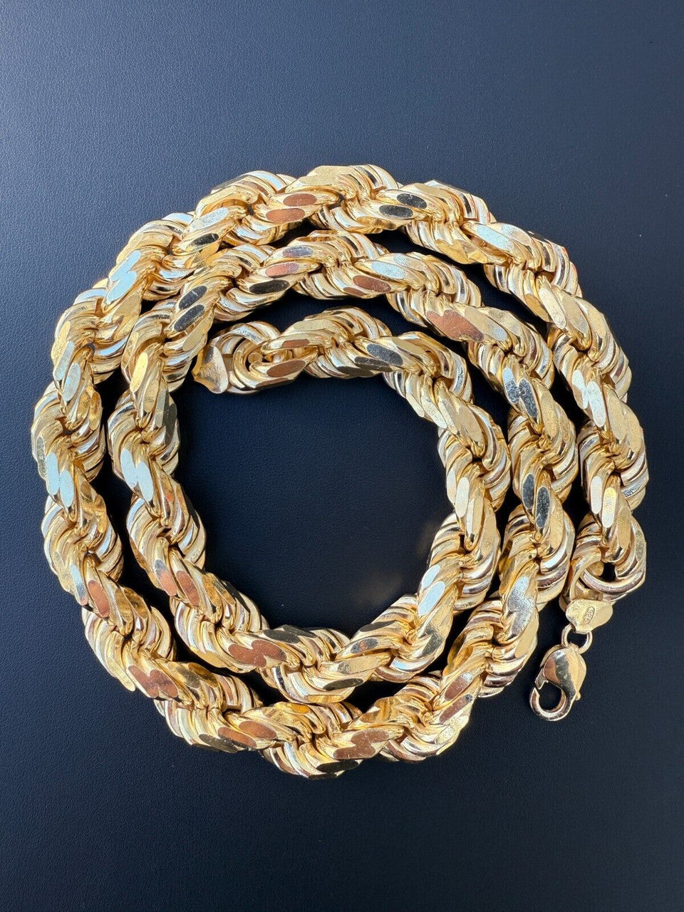 Half Kilo Rope Chain Necklace - 14k Gold Vermeil 925 Sterling Silver - 18"-30" - 14.5mm