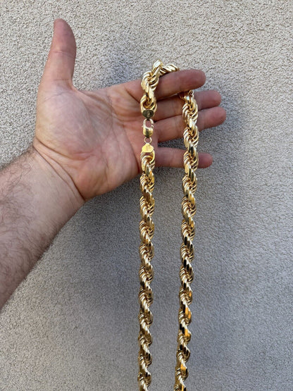 Half Kilo Rope Chain Necklace - 14k Gold Vermeil 925 Sterling Silver - 18"-30" - 14.5mm