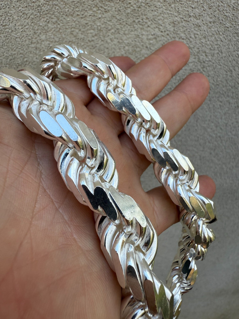 MONSTER Rope Chain Necklace - 925 Sterling Silver - 20"-30" - 16.5mm