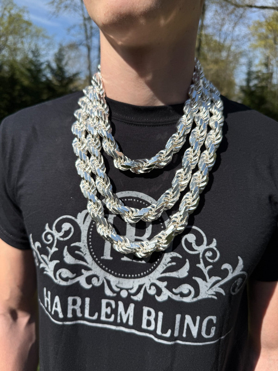 MONSTER Rope Chain Necklace - 925 Sterling Silver - 20"-30" - 16.5mm