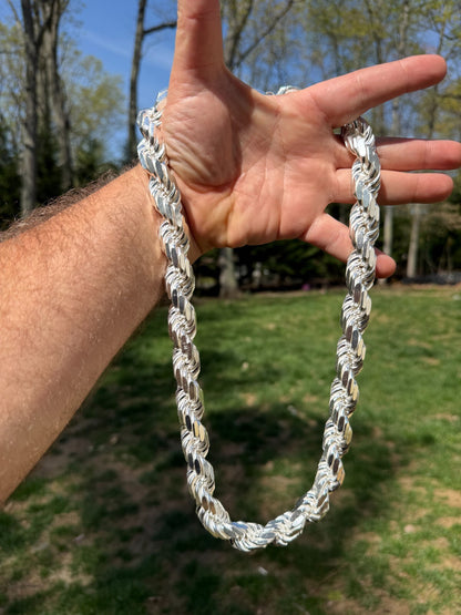 MONSTER Rope Chain Necklace - 925 Sterling Silver - 20"-30" - 16.5mm