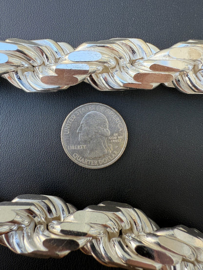 MONSTER Rope Chain Necklace - 925 Sterling Silver - 20"-30" - 16.5mm