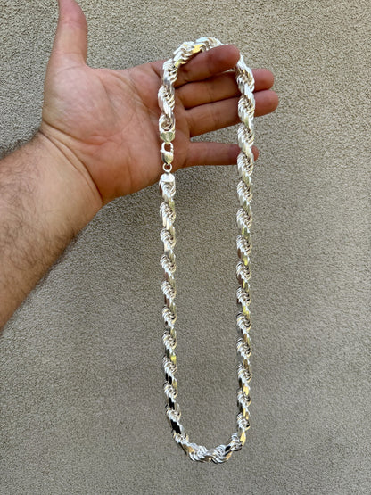 BIGGEST BOSS Rope Chain Necklace - 925 Sterling Silver - 18"-30" - 14.5mm