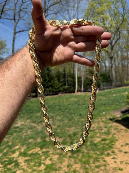 BIGGEST BOSS Rope Chain Necklace - 14k Gold Vermeil 925 Sterling Silver - 18"-30" - 14.5mm
