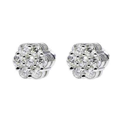 15 Pointer VVS Moissanite Diamond Flower Earrings