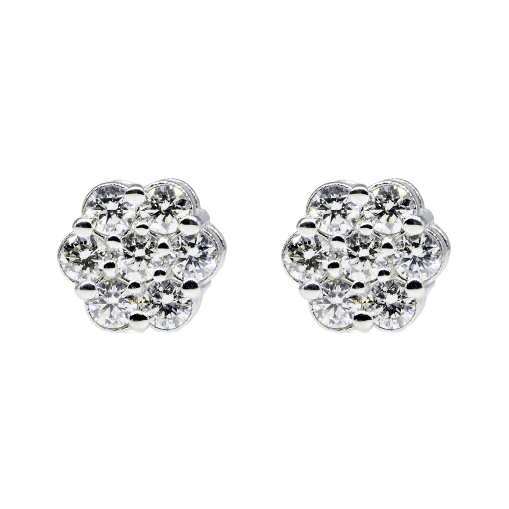 15 Pointer VVS Moissanite Diamond Flower Earrings