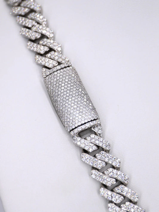 2 Row VVS Moissanite Diamond 12mm 22INCH Cuban