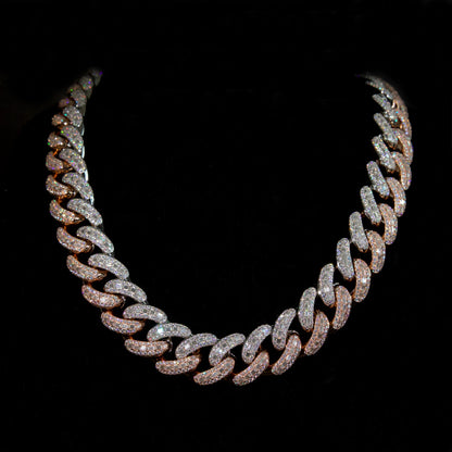 22mm Emerald-Cut Cuban Link Chain (Two-Tone)