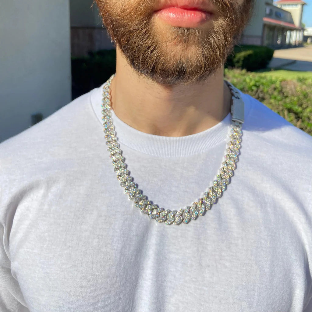 2 Row VVS Moissanite Daimond 14MM 22INCH Cuban