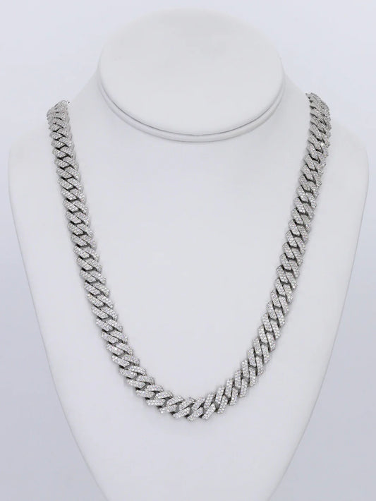 2 Row VVS Moissanite Diamond 10MM 22INCH Cuban