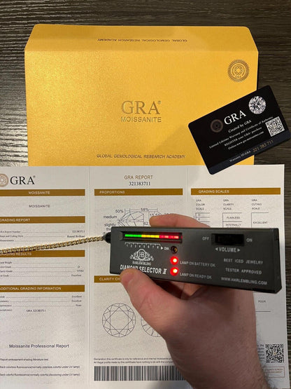 MOISSANITE Illusion Tennis Chain Necklace Iced Out - 14k Gold Vermeil 925 Silver - 3mm - 16"-28"