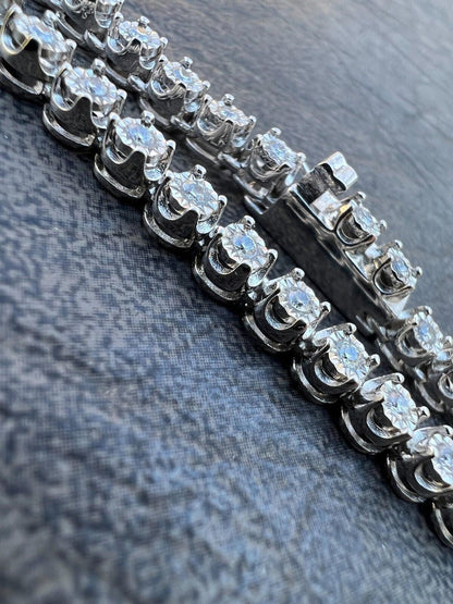 MOISSANITE Illusion Tennis Chain Necklace Iced Out - 925 Silver - 3mm - 16"-28"