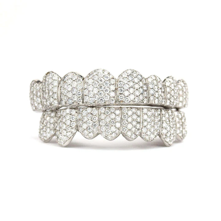 8 TOP OR 8 BOTTOM SI Honeycomb Diamond Grillz